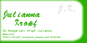 julianna kropf business card